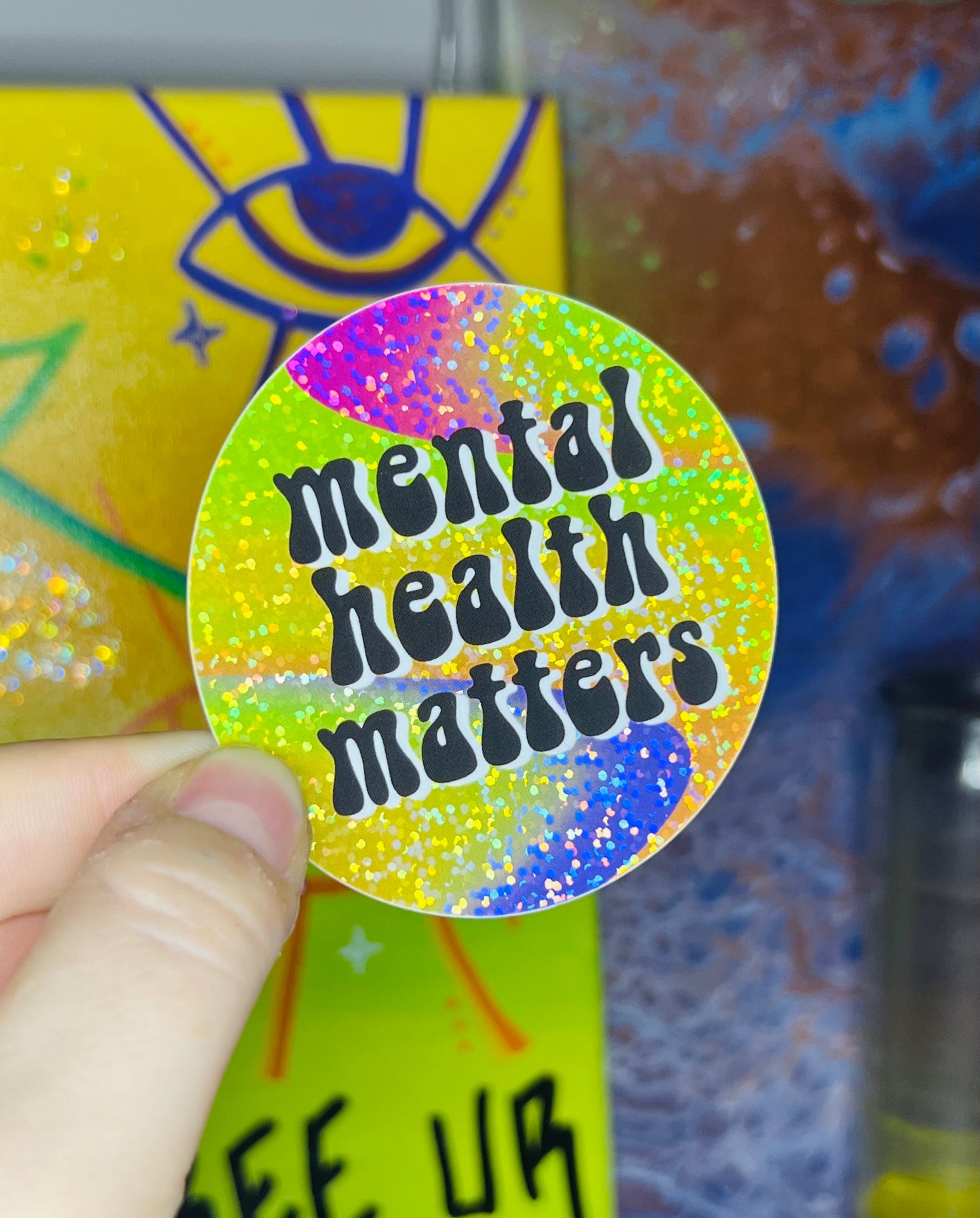 Mental Health Matters Glitter Sticker
