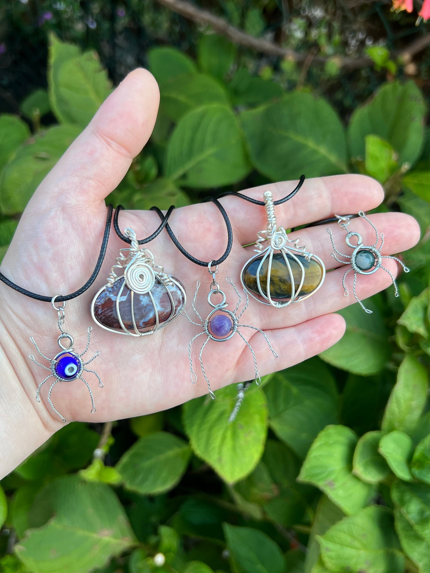 Brecciated Jasper Wire Wrapped Pumpkin Necklace