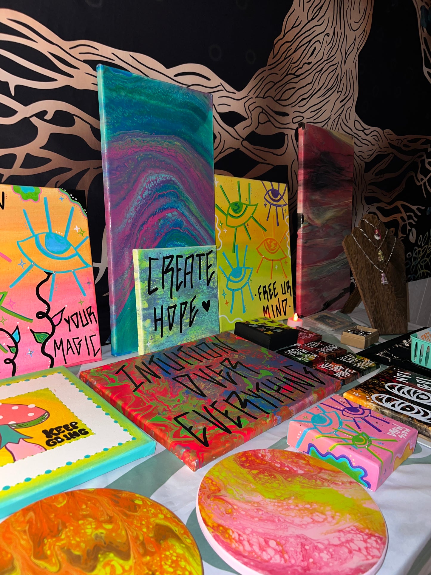 INTUITION OVER EVERYTHING 10x14 Magical Fluid Painting