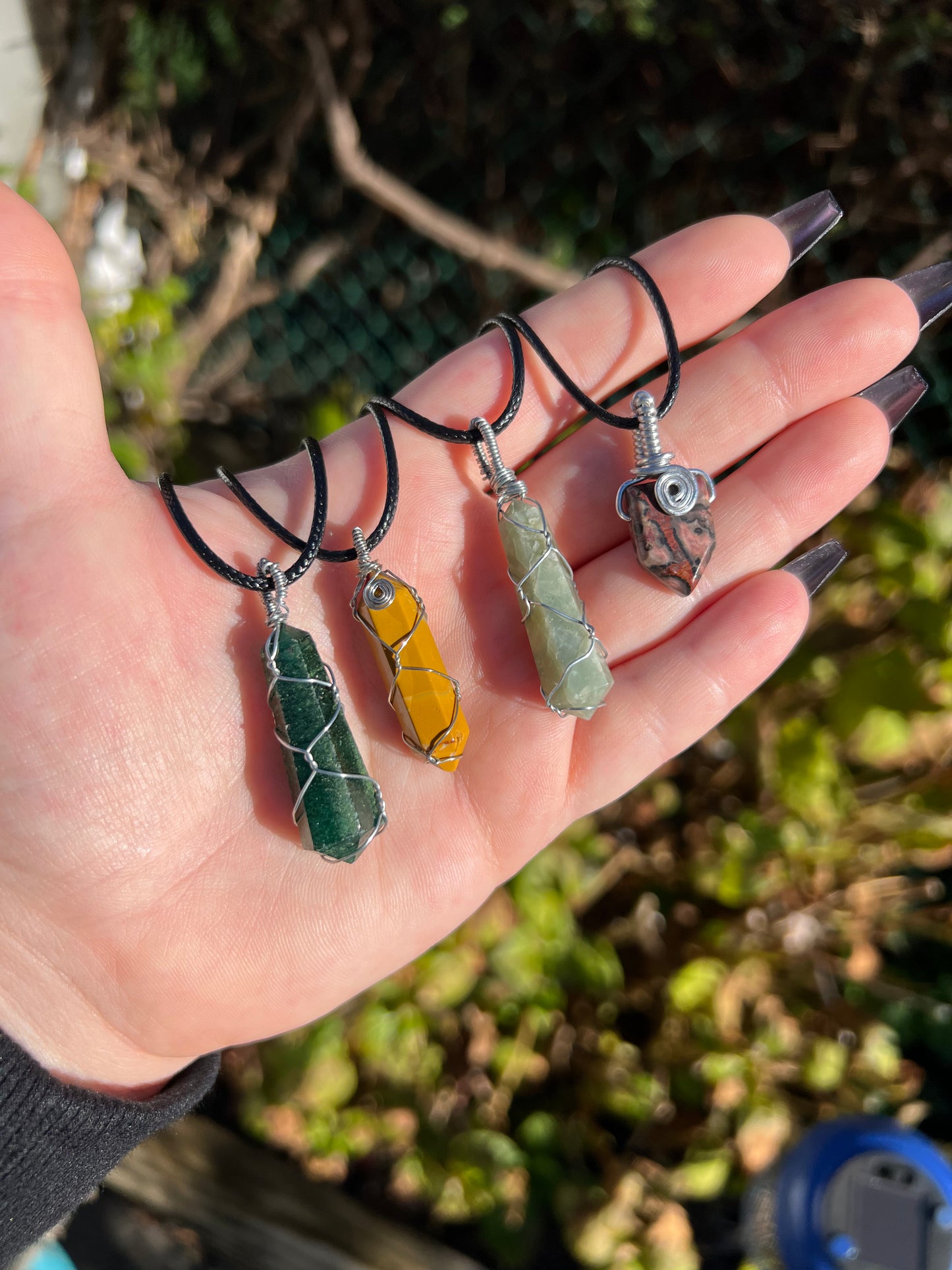 Mookaite Jasper Double Terminated Wire Wrapped Pendant