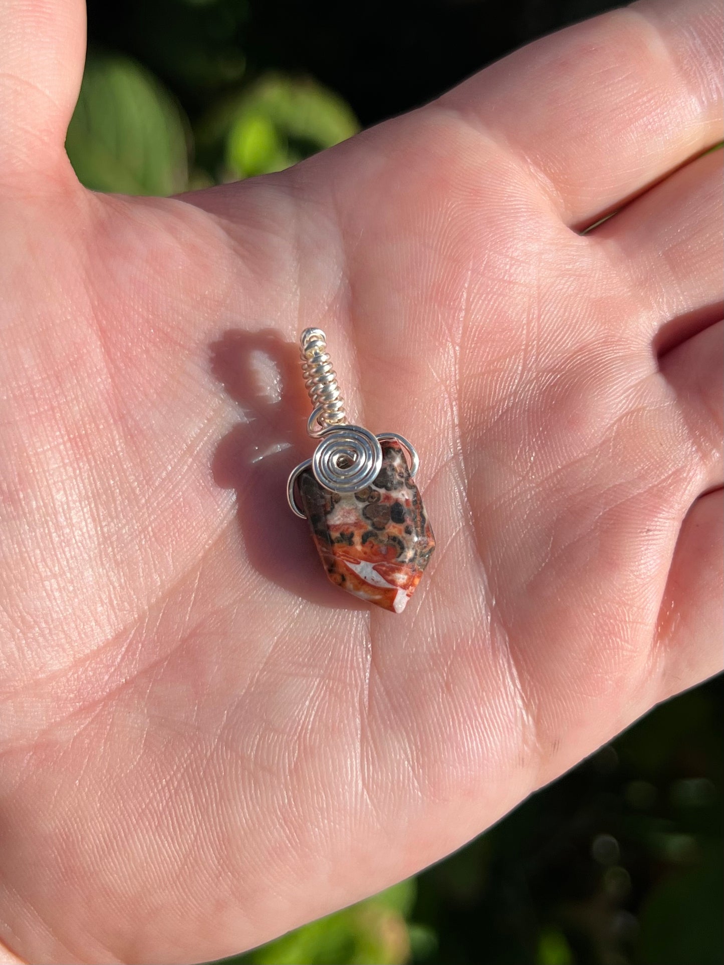 Leopard Jasper Wire Wrapped Pendant