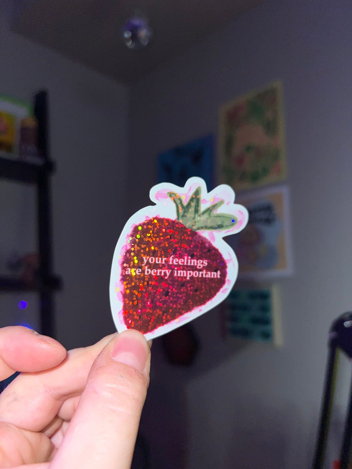 “Your Feelings Are Berry Important Glitter Sticker