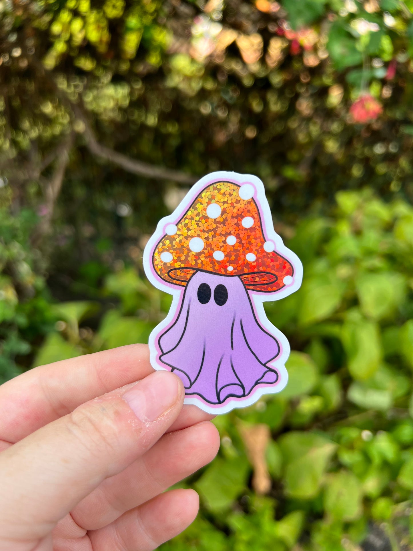 Mushie Ghost Glitter Sticker