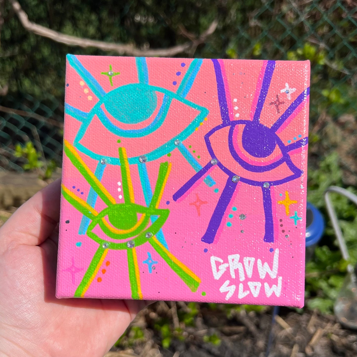 GROW SLOW 5x5 Painting