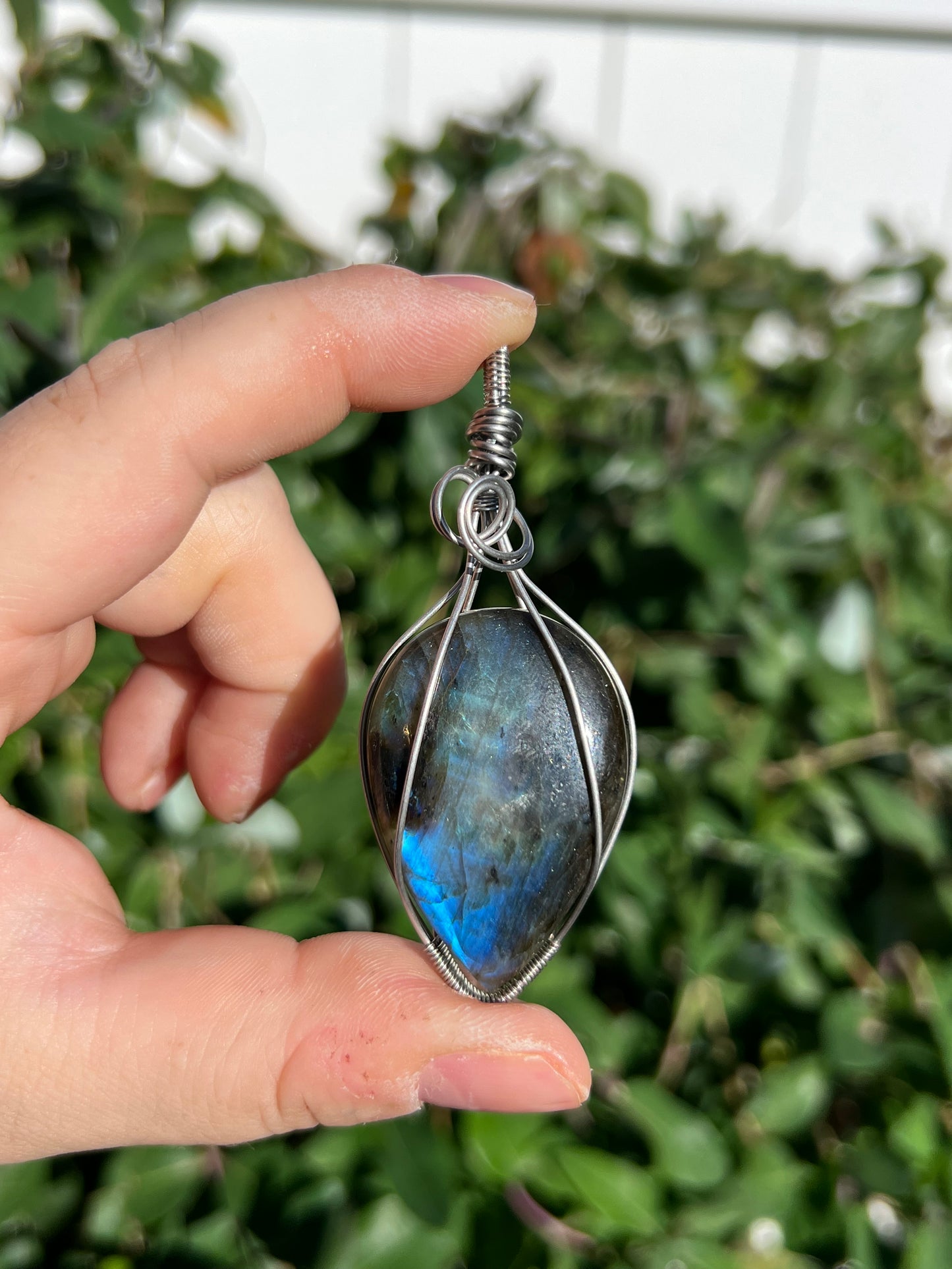 Labradorite Wire Wrapped Necklace