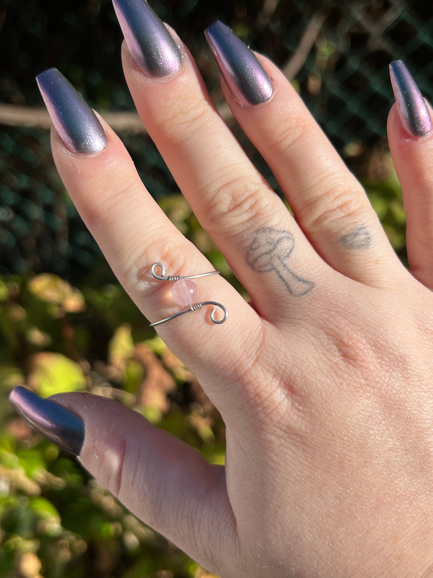 Rose Quartz Wire Wrapped Ring