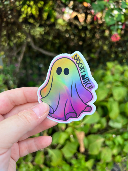 “Spooky Witch”  Holographic Sticker