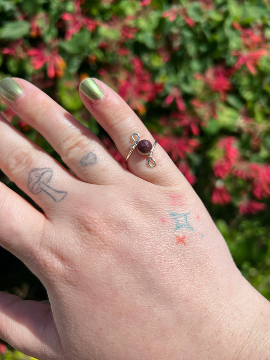 Mookaite Jasper Wire Wrapped Ring