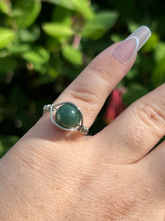 India Agate Wire Wrapped Ring