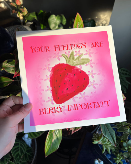 Berry Important 9x9 Print