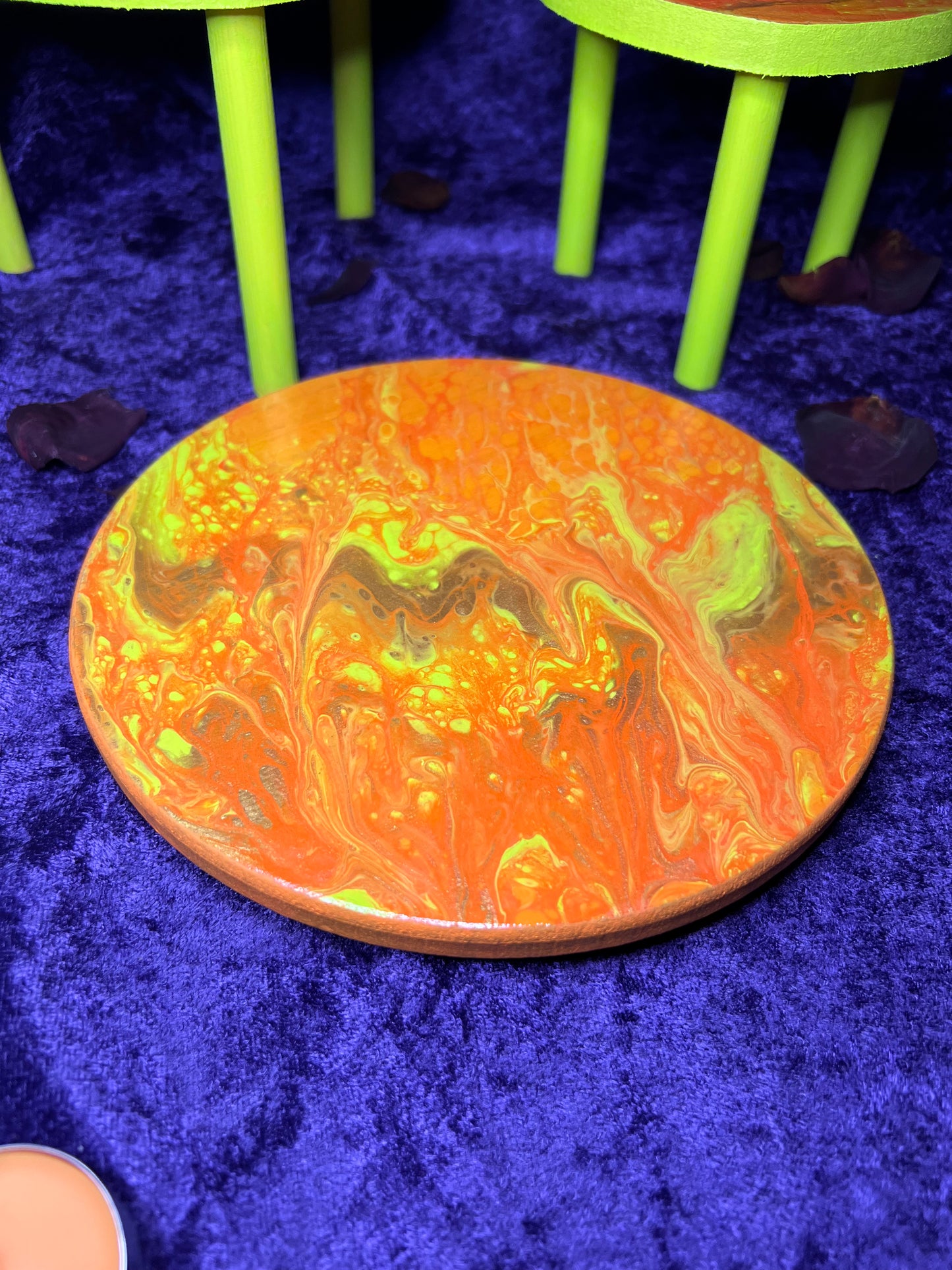 Magical Fluid Painted Lazy Susan