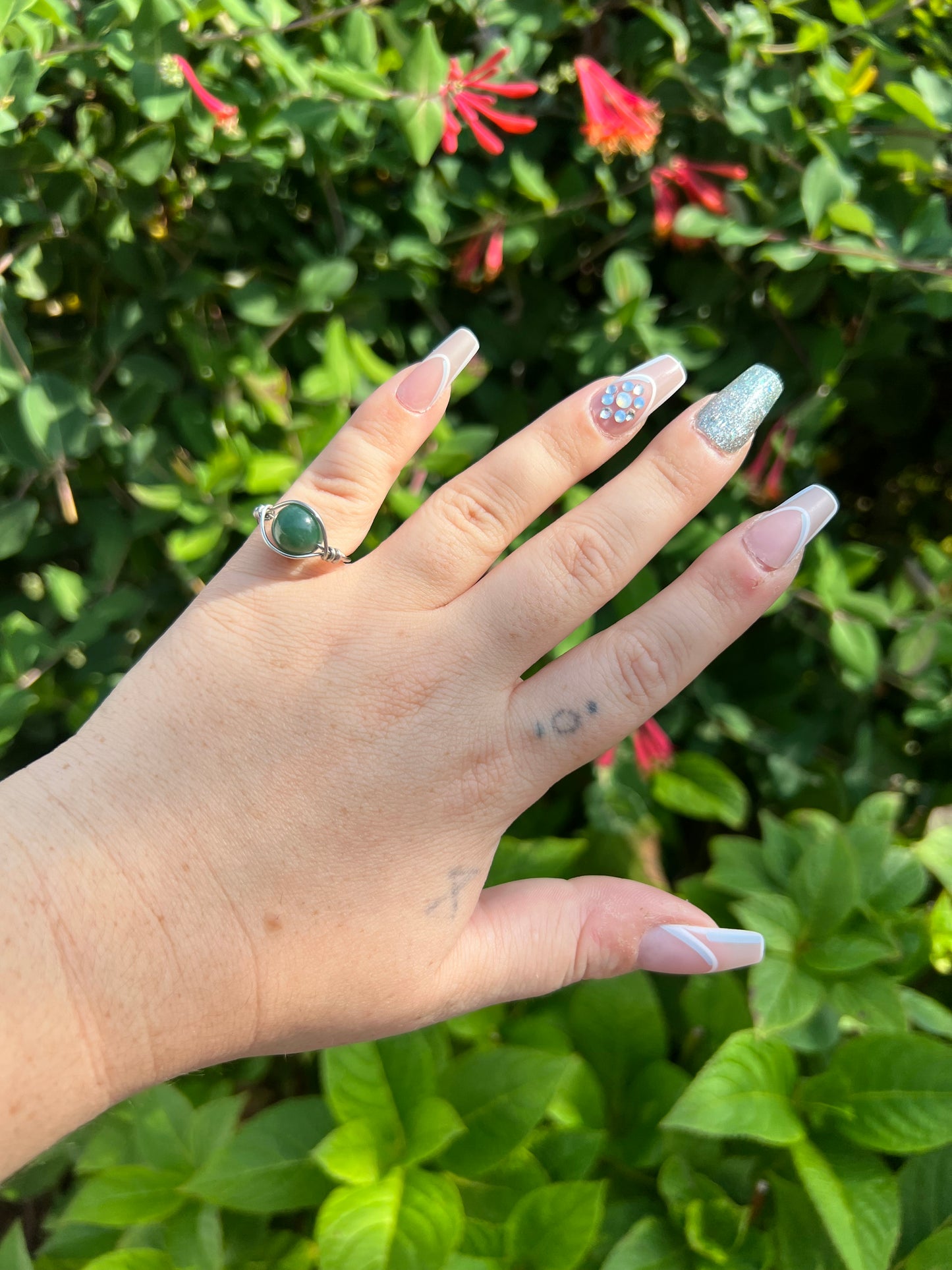 India Agate Wire Wrapped Ring